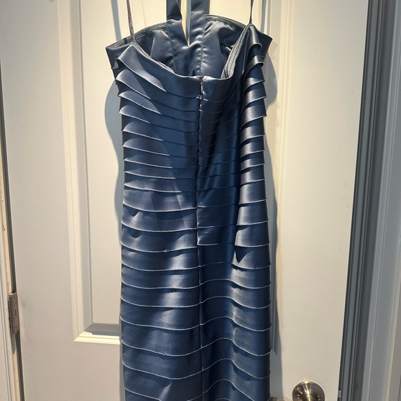 Beautiful blueish!grayish halter cocktail dress - Picture 2 of 4